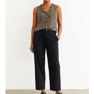 Y2K Silk Sheer Black Zebra Animal Print Tank Top Blouse Sz Medium Safari Chic